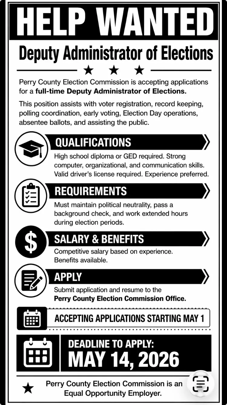 Job announcement - Deputy Administrator of Elections